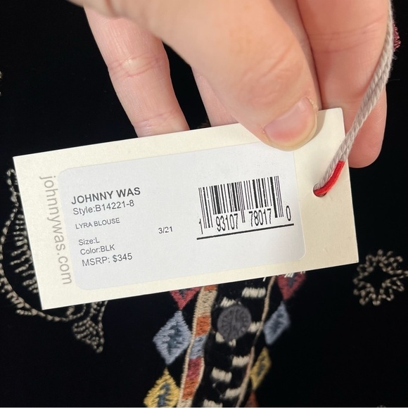 BIYA x JOHNNY WAS Lyra Embroidered Constellation Velvet Tunic Top - Picture 11 of 14